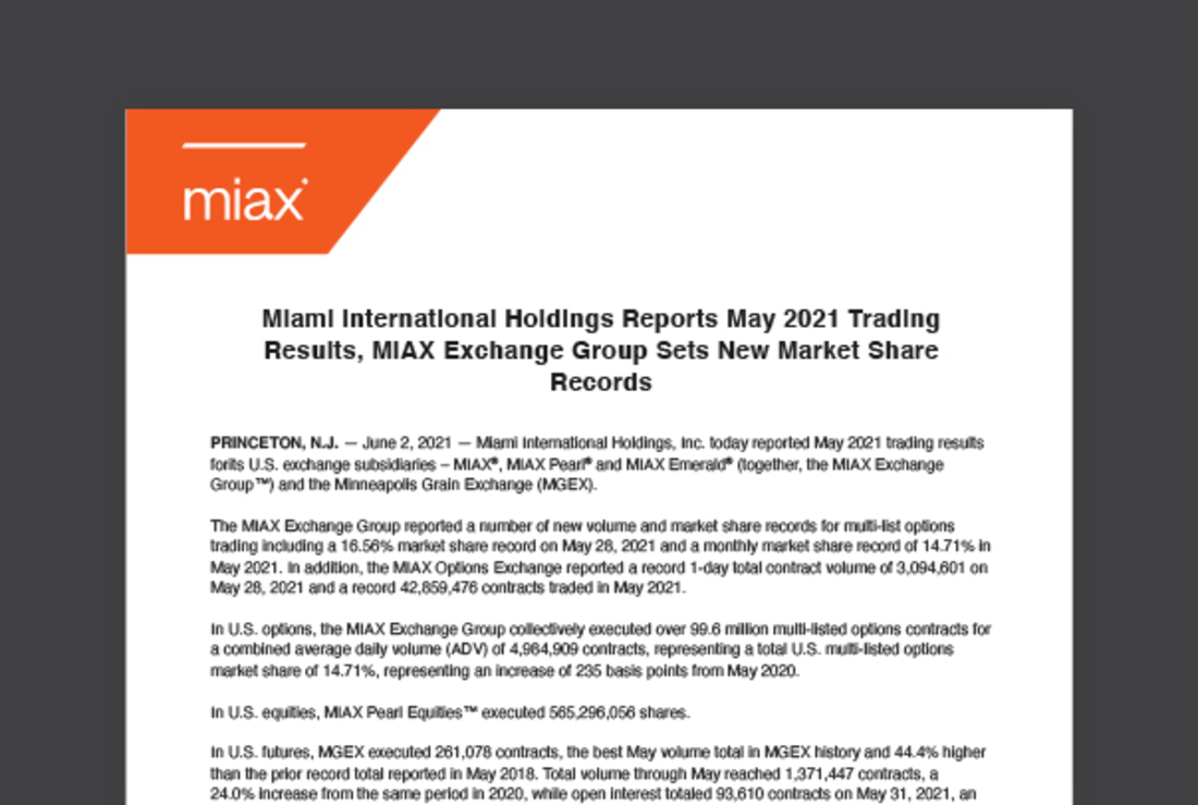 MIAX press release