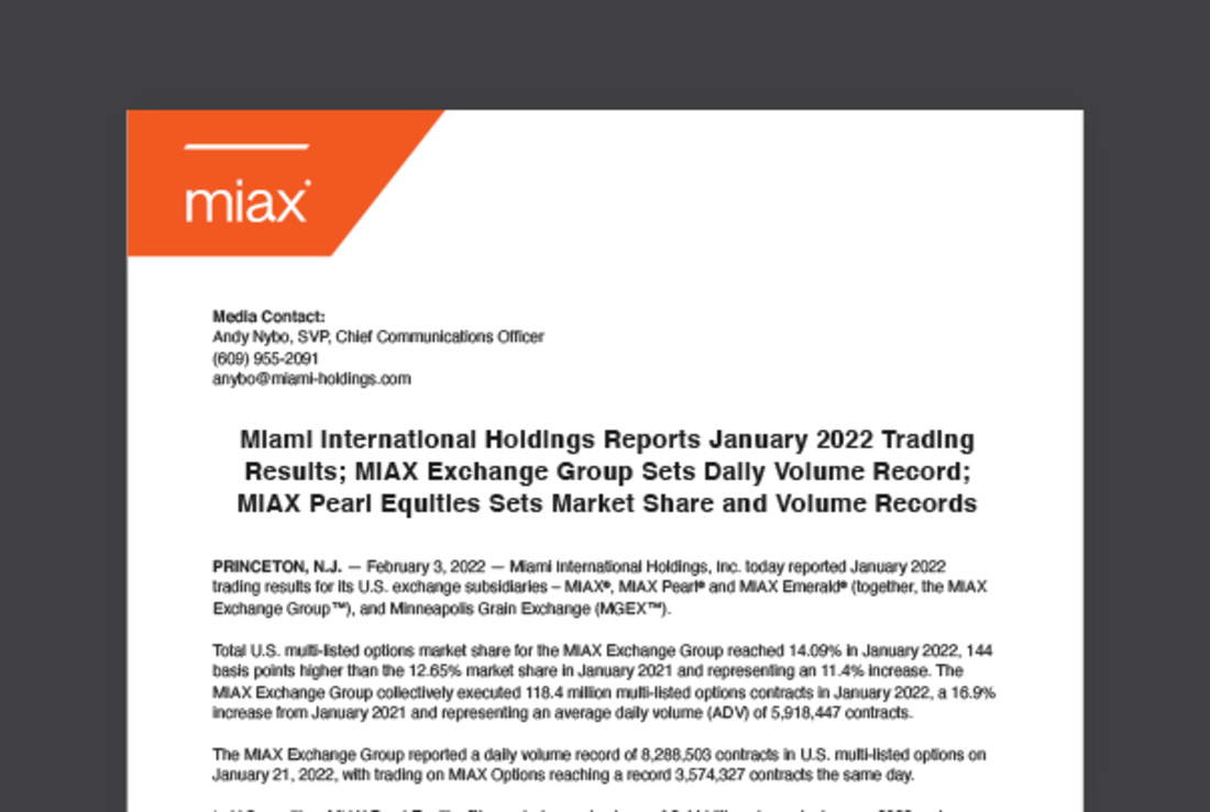 MIAX press release