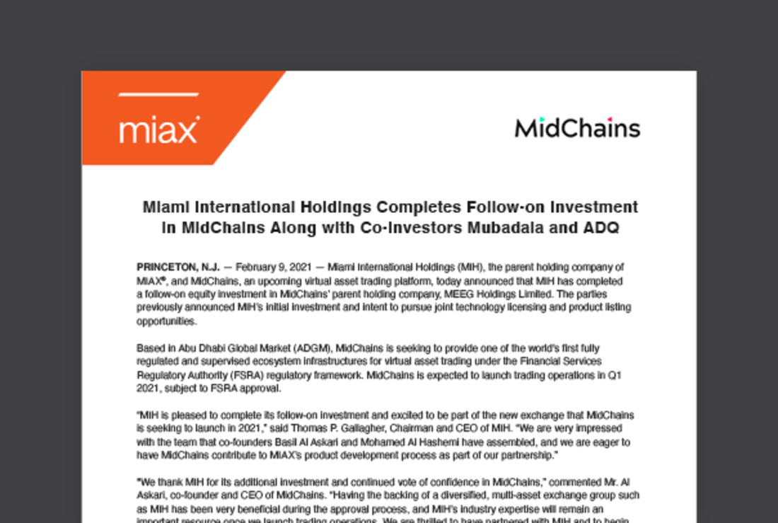 MIAX press release