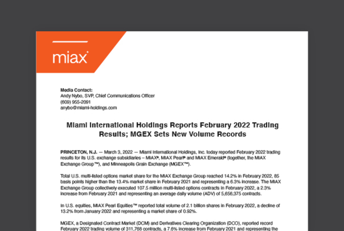 MIAX press release