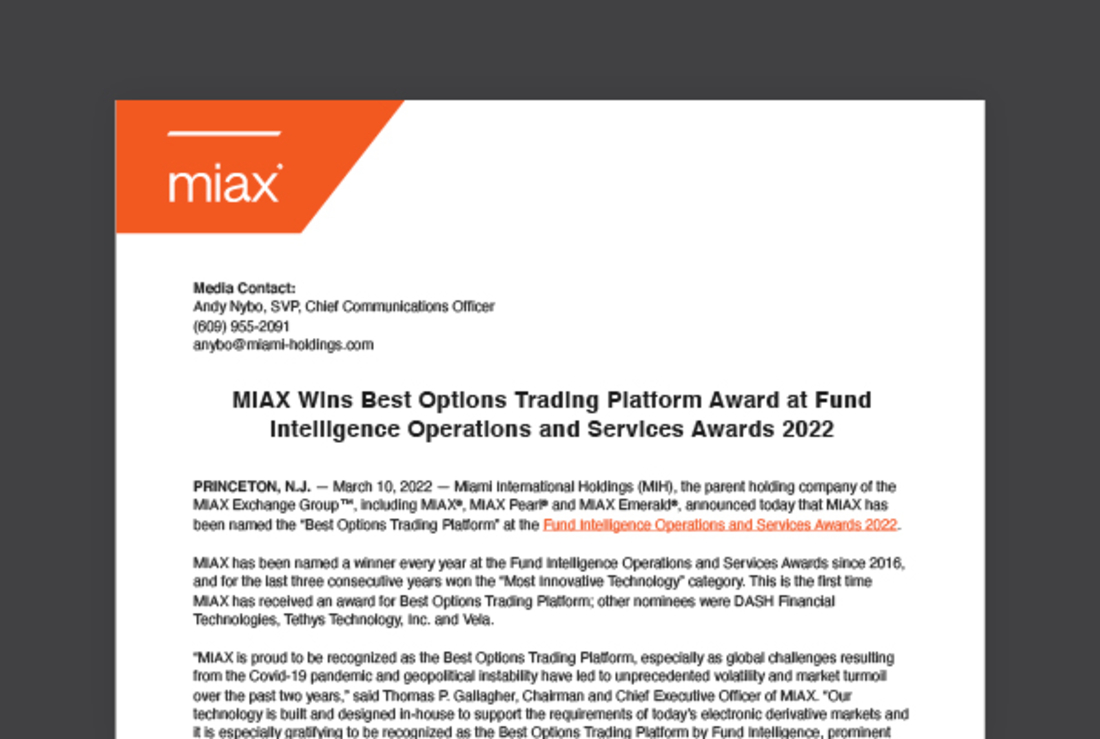 MIAX press release