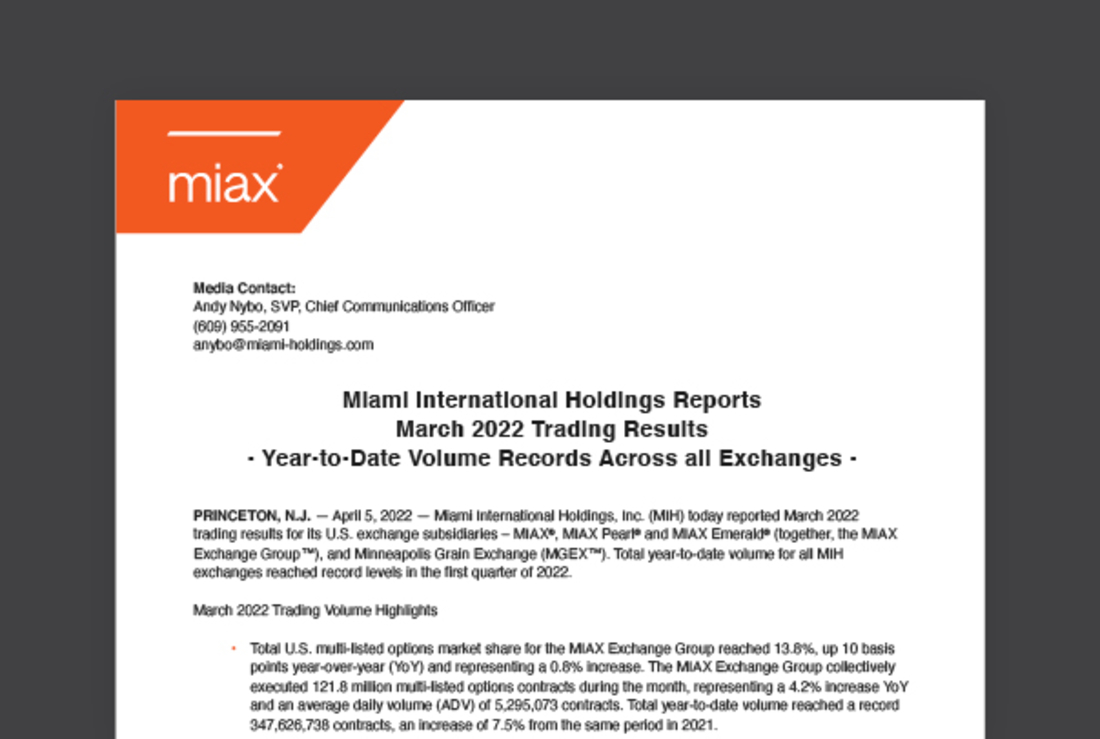 MIAX press release