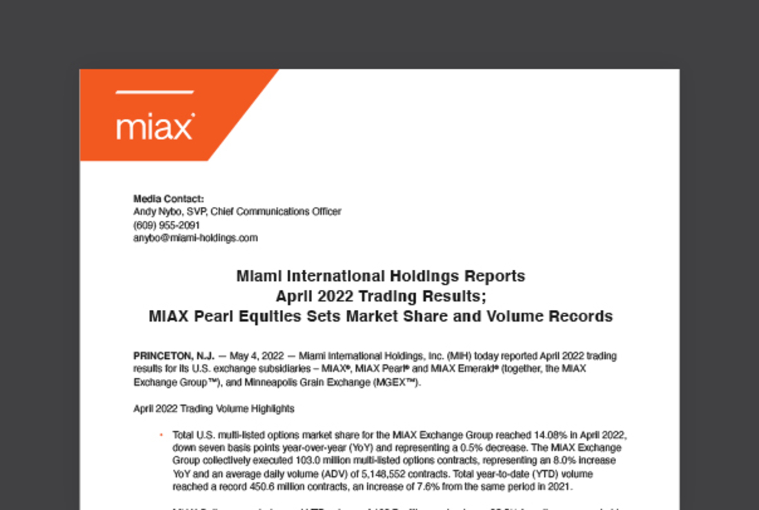 MIAX press release