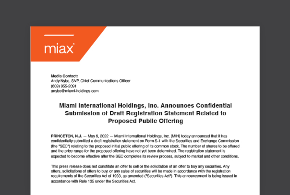 MIAX press release