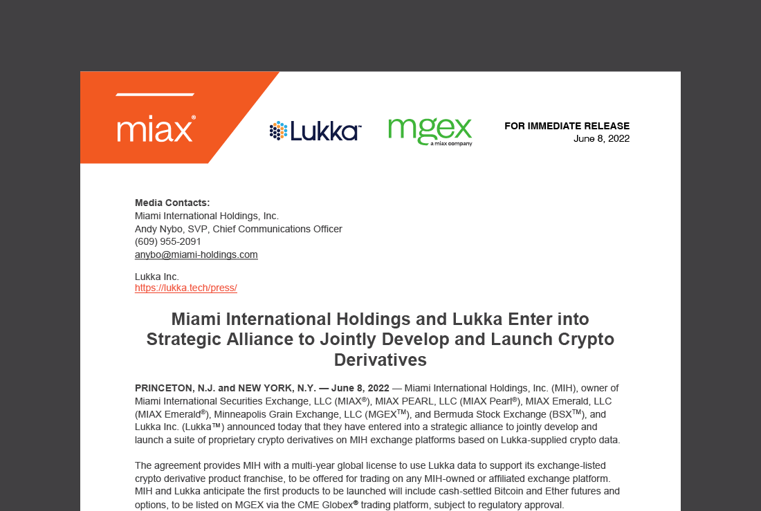 MIAX press release