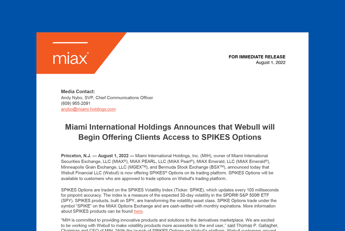 MIAX press release