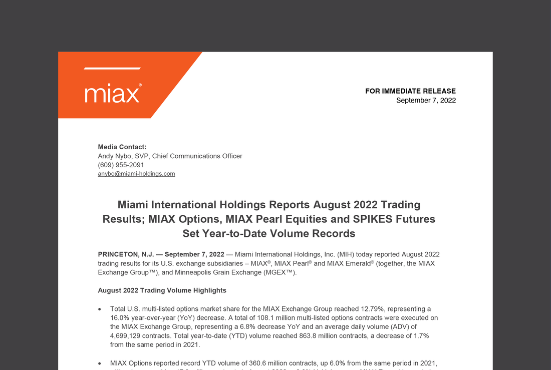 MIAX press release