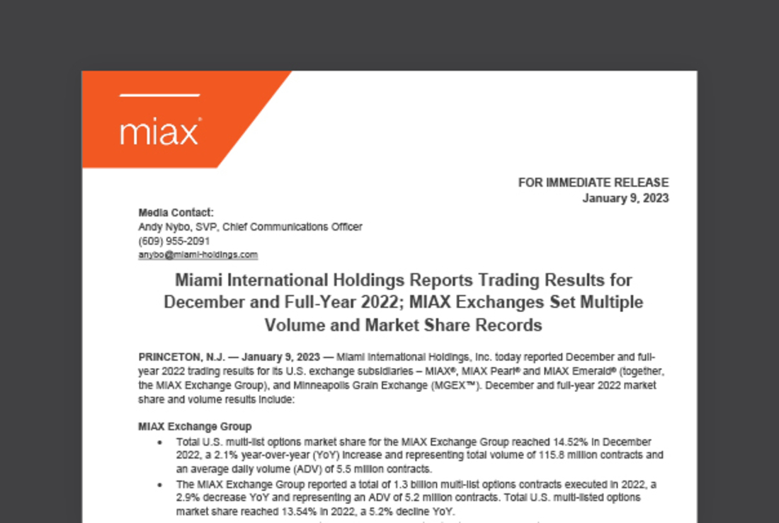 MIAX press release