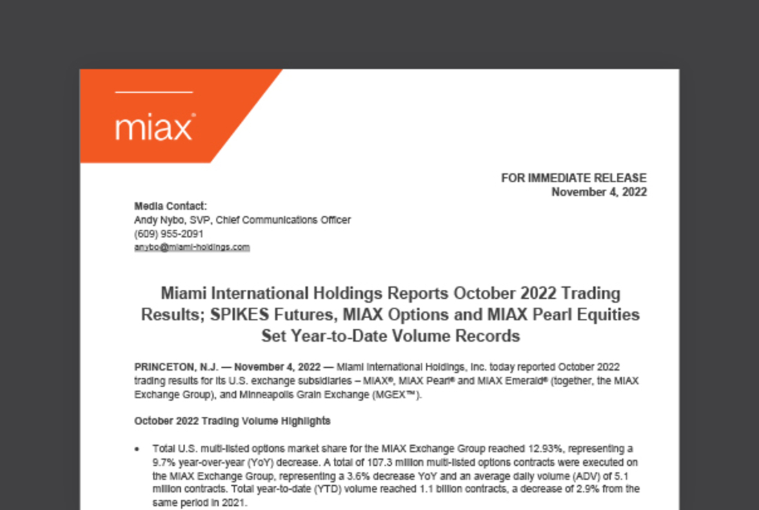 MIAX press release