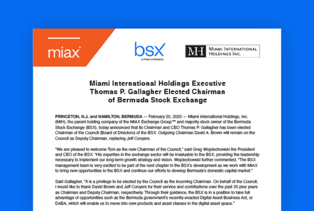 MIAX press release