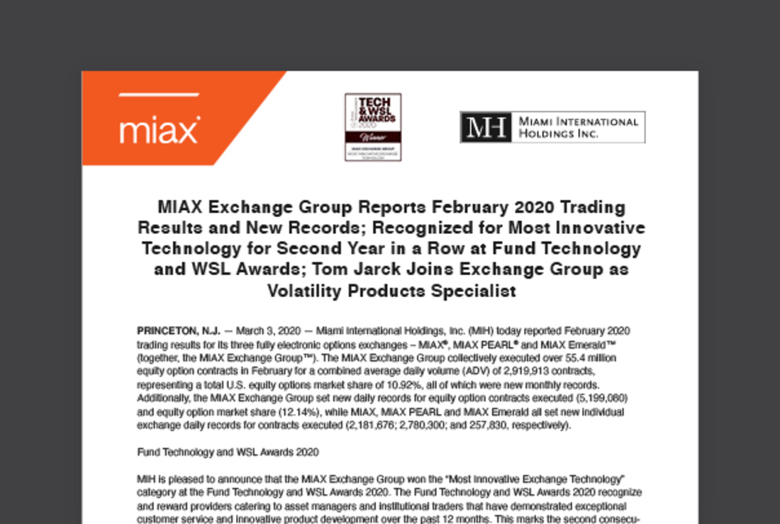 MIAX press release