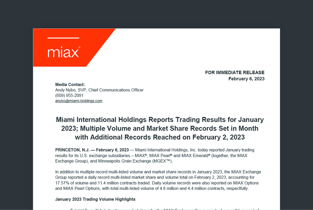 MIAX press release