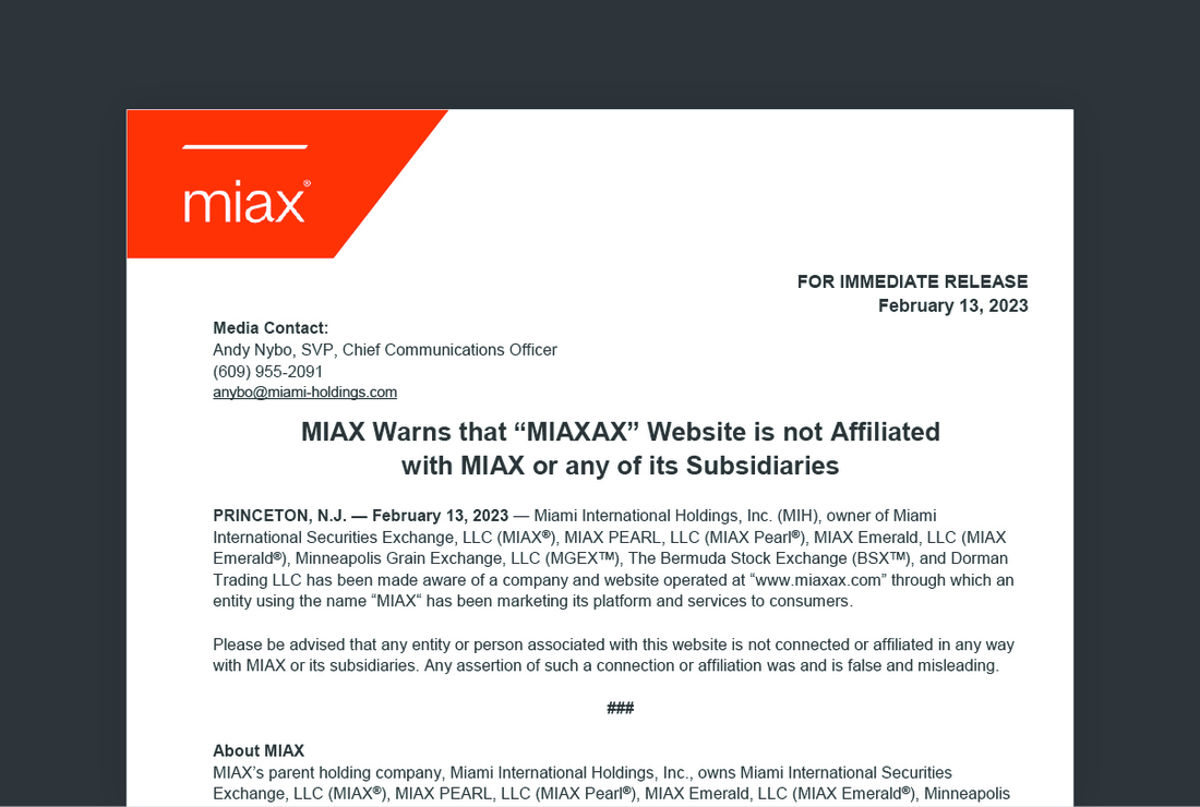 MIAX press release