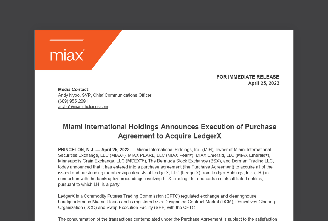 MIAX press release