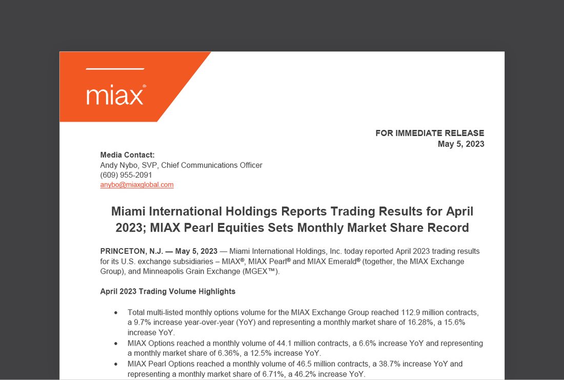 MIAX press release