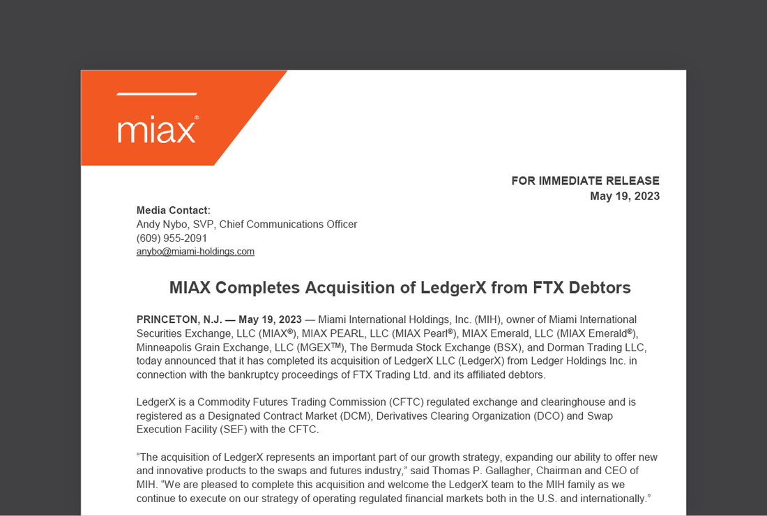 MIAX press release