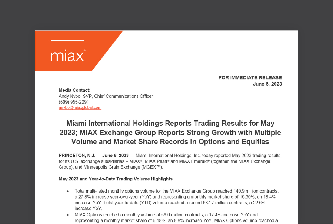 MIAX press release