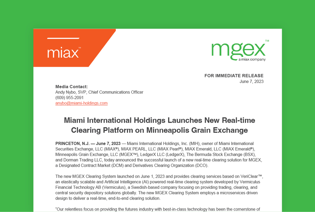 MIAX press release