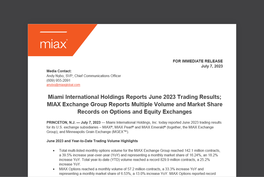 MIAX press release