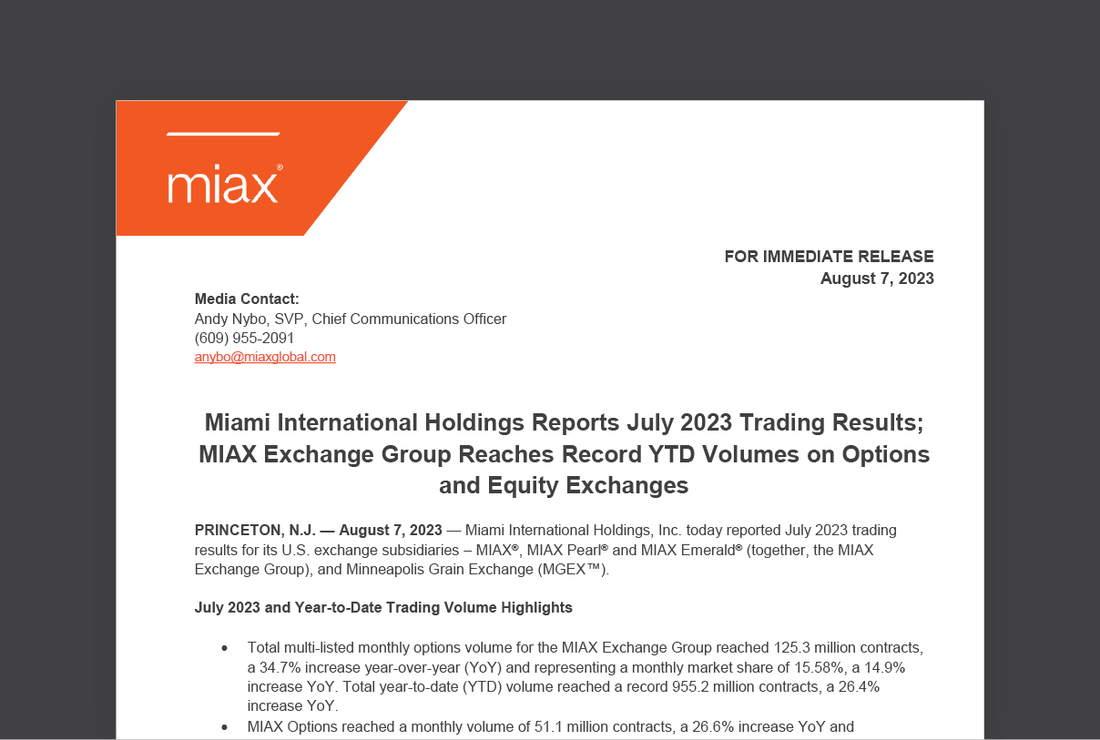 MIAX press release