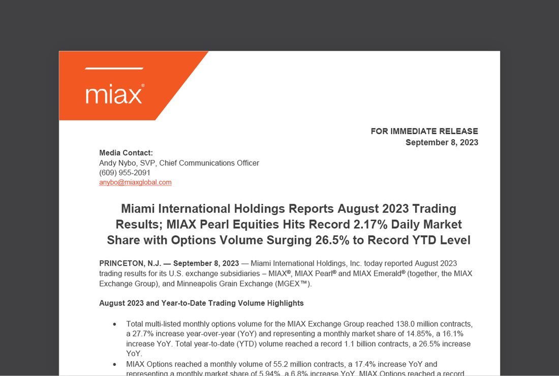 MIAX press release