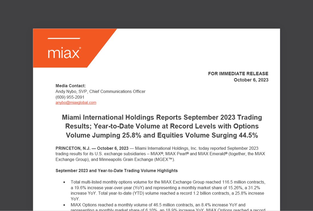 MIAX press release