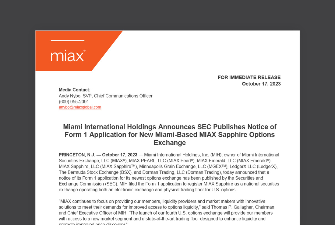 MIAX press release