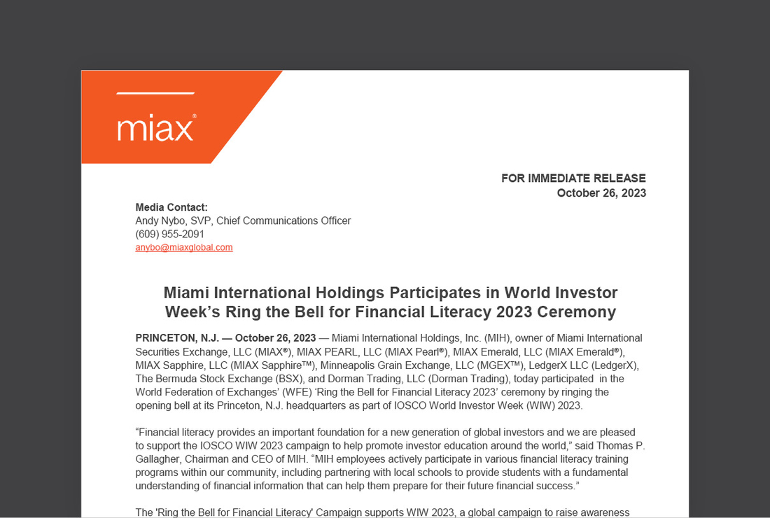 MIAX press release