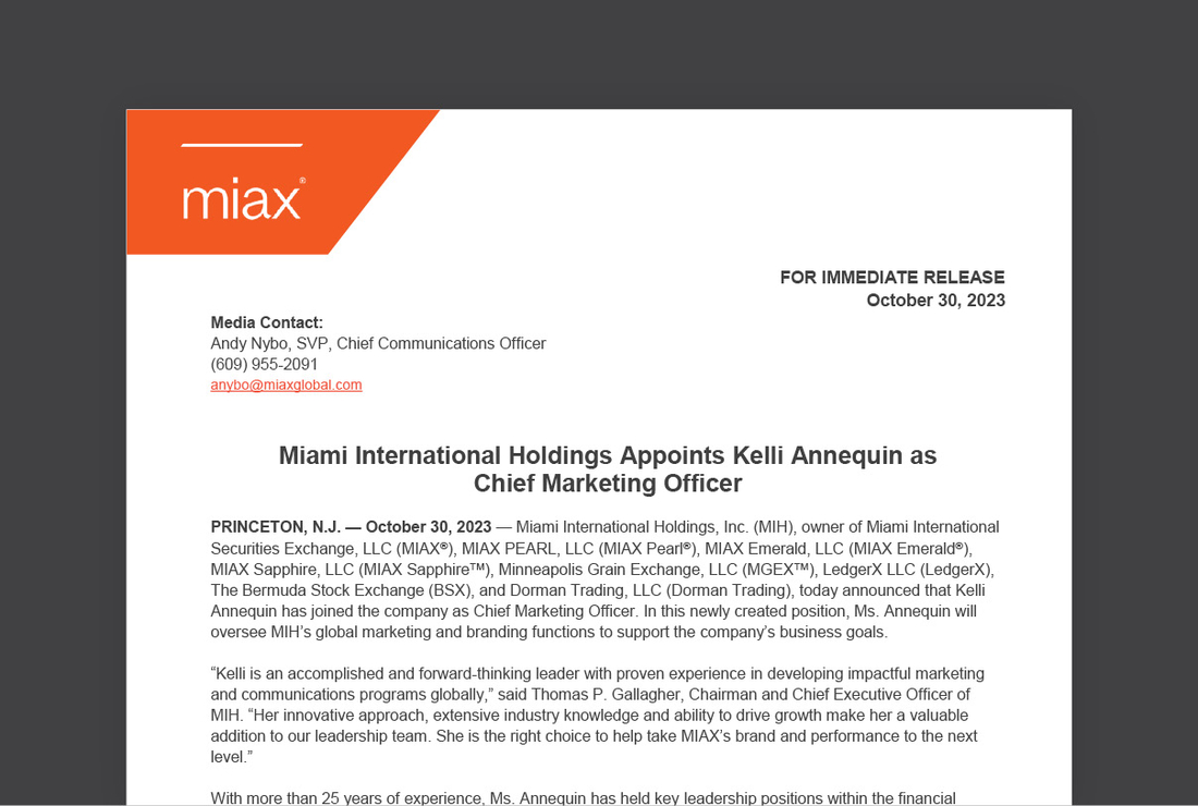 MIAX press release