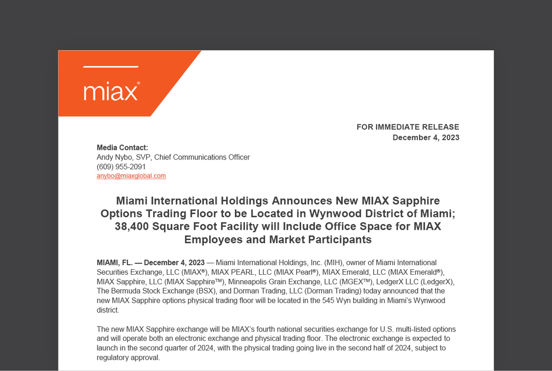 MIAX press release