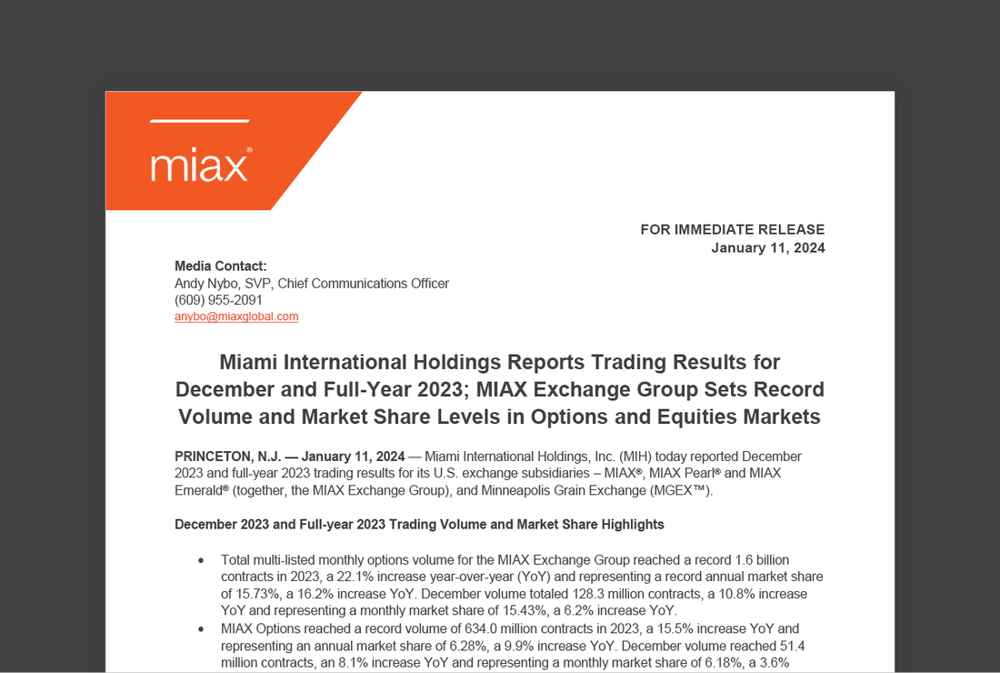 MIAX press release
